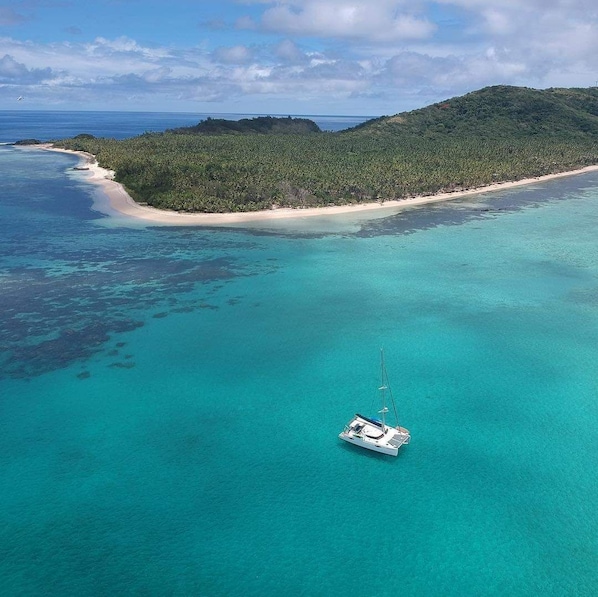 One of the yachts and bays you can explore in  wonderland of Fiji Islands LVYC