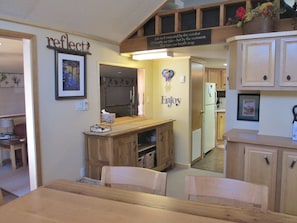 View from dining toward kitchen