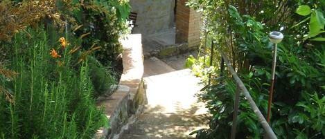 Villa La Rogaia - apartment La Mimosa - stairs to the entrance