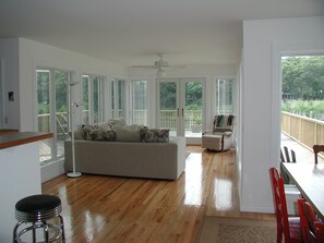 Sun Room overlooking deck and dock