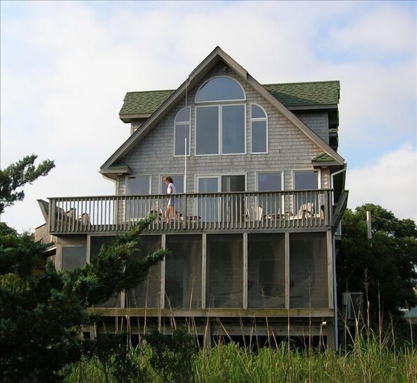 House overlooking acres of marsh and awesome sound views