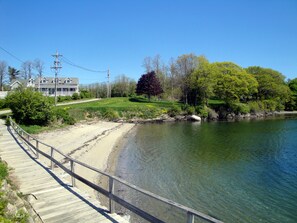Beach by the dock (This is not our house in the photo)