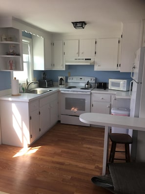 Freshly painted and updated kitchen.