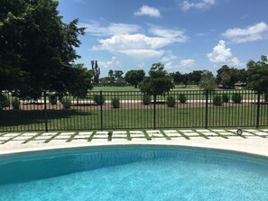 Golf course view from pool