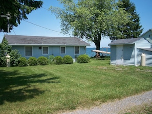 Exterior of cottage facing the roadway.