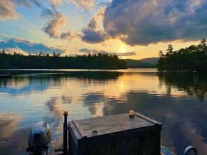 Sunset view from the dock. The house at the other end of the dock