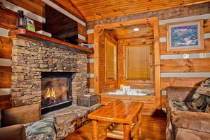 Cozy up by the gas fireplace available October through April.  