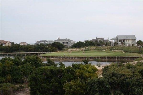 Front porch overlooks the 16th green