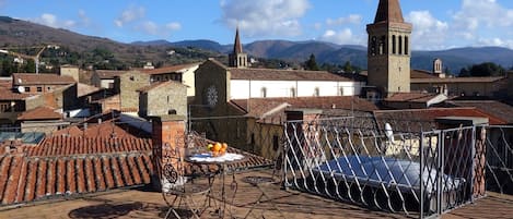 The amazing view of Sansepolcro from the terrace