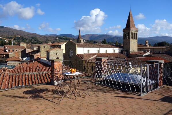 The amazing view of Sansepolcro from the terrace