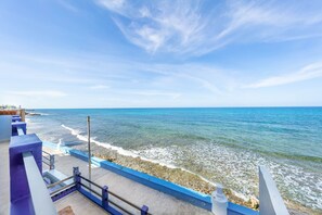 View North from Apt terrace, Mia Reef at Playa Norte can be seen in the distance