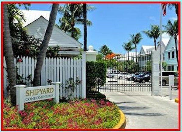 Gated entrance to Shipyard; 24 hour on site security