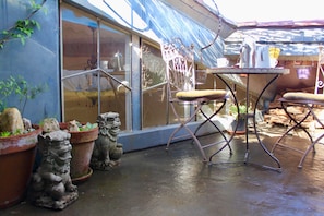 The dining area is lit via the windows on the terrace