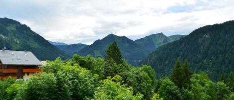 vue sur le village de Châtel en été