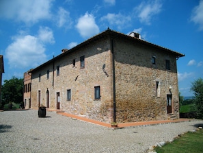 Montegonfoli main buiding. Six is on the first floor, with view on the court and