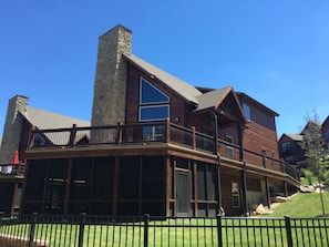 Lakeside view of the lodge