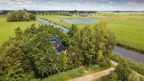 Aerial view with the Lettelberterdiep, great for waterspouts