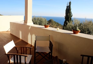 Balcony with garden below