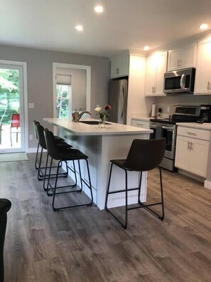 Kitchen with back patio