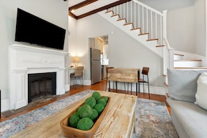 Living area into kitchen area