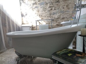 Roll top bath on the mezzanine