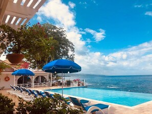 Heated infinity pool