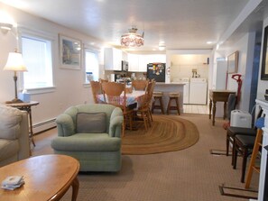 Long View, Living Room Dining Area and Kitchen