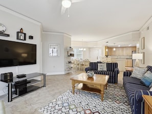 Living Room, Dining Area and Kitchen at 301 Windsor Place