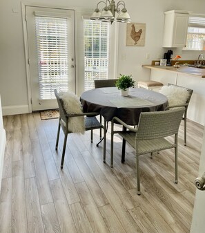 kitchen with patio doors to deck