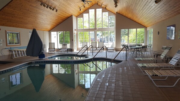 Easy access to indoor pool, whirlpool & sauna