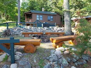 View from the fire pit. Great place to gather for s'mores.