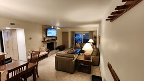 Living Room:  court yard view, flat screen TV, comfortable seating