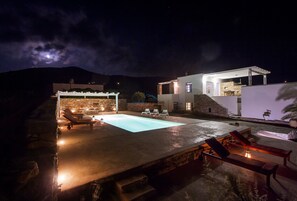 The villa at night