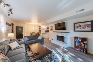 Living Room - Roku TV and cable, Fireplace (firelogs avail.), A/C