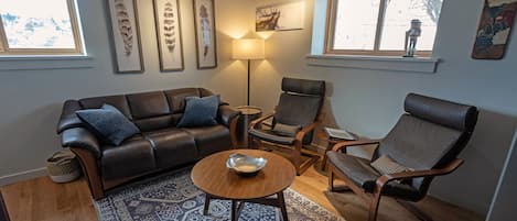 Cozy living room in downtown Durango condo