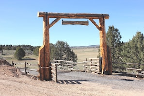 Ponderosa entrance to the ranch's driveway