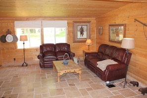 Comfortable sitting area. Flat screen TV with DirectTV is provided.