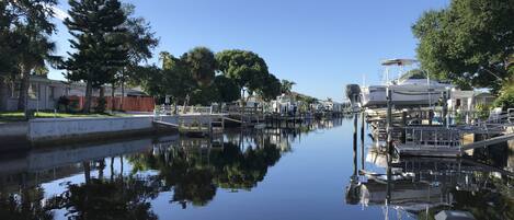 Gorgeous view of the canal to the Gulf from the floating dock!