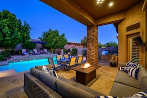 Fire pit and pool