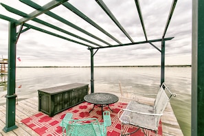 16x16 patio over the water with fire pit