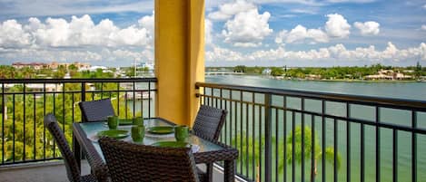Private Balcony with Bay Views and Outdoor dining