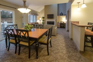 Reconnect with loved ones over a meal at the dining table.