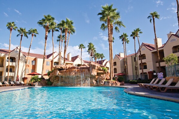 Take in gorgeous views while lounging around the on-site outdoor pool.