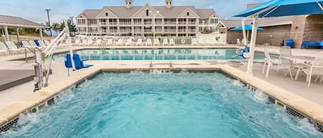 Get some sun in the outdoor pool.