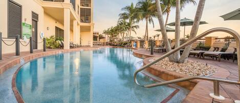 Take in gorgeous views while lounging around the on-site outdoor pool.