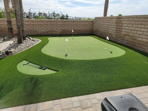 3-hole putting green installed for the golfer in you! And it's NOT easy!!