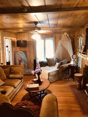 living room, walking in through the front door