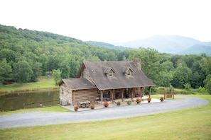 Cabin and parking area