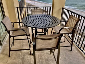 Brand new high top table and chairs for the ultimate view!