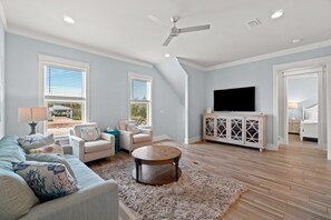 Second floor living room with sleeper sofa